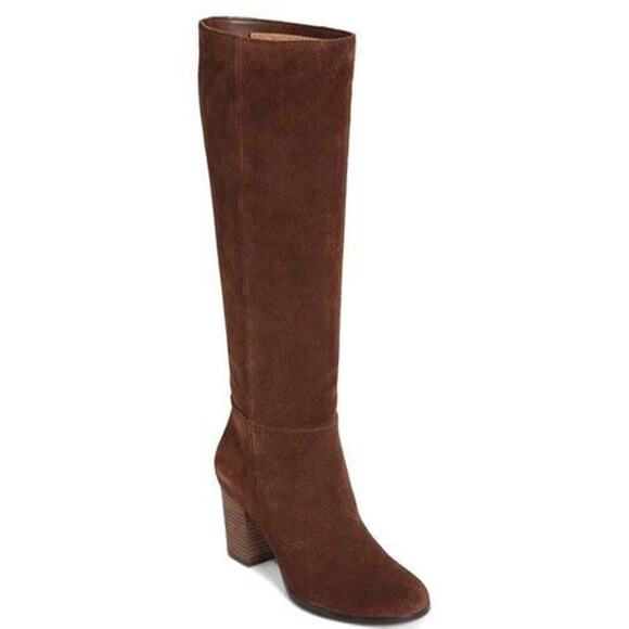 Cole Haan Tall Knee High Suede Boot Chestnut Brown Air Sole Size 6.5 Excellent - Picture 1 of 10